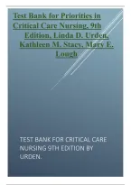 Test Bank for Critical Care Nursing&comma; 9th Edition by Urden &ndash; Comprehensive Critical Care Nursing Practice Questions&comma; Patient Assessment&comma; Hemodynamic Monitoring&comma; Acute Conditions&comma; Clinical Interventions&comma; Study Guide & Exam Preparation