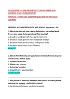 Nevada Agricultural Ground Pest Control Applicator Category B2 Weeds Examination&NewLine;Complete Study Guide&colon; 200 Exam Questions With Detailed Answers &NewLine;