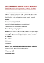 South Carolina Septic Tank Installer License Examination&colon; 200 Comprehensive Exam Questions & Detailed Solutions
