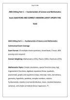 AWS CWEng Part 1 &mdash; Fundamentals of Science and Mathematics Exam QUESTIONS AND CORRECT is the first examination component of the American Welding Society &lpar;AWS&rpar; Certified Welding Engineer &lpar;CWEng&rpar; certification program and evaluates foundational scientific a
