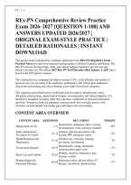 Rex-Pn Comprehensive Review Practice &NewLine;Exam 2026&ndash;2027 &lbrack;Question 1-100&rsqb; And &NewLine;Answers Updated 2026&sol;2027 &vert; &NewLine;Original Exam-Style Practice &vert; &NewLine;Detailed Rationales &vert; Instant Download &NewLine;