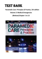 Test Bank for Paramedic Care&colon; Principles & Practice&comma; 5th Edition&comma; Volume 3&colon; Medical Emergencies by Bledsoe&comma; Porter & Cherry &mdash; Complete Chapters 1&ndash;13 Questions & Answers