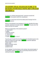 Anatomy Final Exam &lpar;Lecture 27&ndash;34 Quizzes&rpar; with Solutions 2025 Updated Graded A&plus; &mdash; Complete Questions & Answers