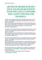 Advanced Pharmacology Final Exam &mdash; 260 Questions with 100&percnt; Exact Answers&comma; 2025 Latest Updated and Graded A&plus;