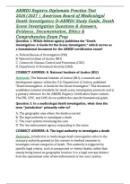 ABMDI Registry Diplomate Practice Test 2026&sol;2027 &vert; American Board of Medicolegal Death Investigators D-ABMDI Study Guide&comma; Death Scene Investigation Questions & Answers&comma; Evidence&comma; Documentation&comma; Ethics & Comprehensive Exam Prep