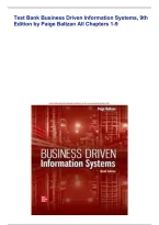 Test Bank for Business Driven Technology&comma; 9th Edition by Paige Baltzan&comma; Chapters 1&ndash;9&comma; ISBN-10 1260727815 &ndash; Study Guide