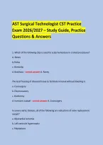  &NewLine;AST Surgical Technologist CST Practice &NewLine;Exam 2026&sol;2027 &ndash; Study Guide&comma; Practice Questions & Answers &NewLine; &NewLine;