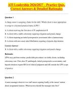 ATI Leadership 2026-2027 &ndash; Practice Quiz&comma; Correct Answers & Detailed Rationales
