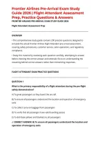 Frontier Airlines Pre-Arrival Exam Study Guide 2026 &vert; Flight Attendant Assessment Prep&comma; Practice Questions & Answers