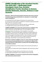 ABMDI Identification of the Decedent Practice Test 2026&sol;2027 &vert; Medicolegal Death Investigator Exam Prep&comma; Decedent Identification Practice Questions & Answers&comma; Detailed Rationales&comma; Records&comma; Evidence & Case Scenarios