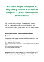 HESI Medical-Surgical Nursing Exam 10&colon; Integumentary Disorders&comma; Burns & Wound Management &ndash; Practice Questions&comma; Answers & Detailed Nursing Rationales &vert; 2026&sol;2027 Study Guide