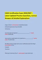 CAISS Certification Exam 2026&sol;2027 &ndash; Latest Updated Practice Questions&comma; Correct Answers & Detailed Explanations &NewLine; &NewLine;
