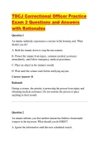 TDCJ Correctional Officer Practice Exam 2 Questions and Answers with Rationales 