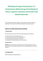 HESI Medical-Surgical Nursing Exam 12&colon; Comprehensive Prioritization & Clinical Judgment &ndash; Practice Questions&comma; Answers & Detailed Nursing Rationales &vert; 2026&sol;2027 Study Guide