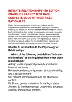 Intimate Relationships 4Th Edition &NewLine;Bradbury Karney Test Bank &NewLine;Complete Mcqs With Detailed &NewLine;Rationales
