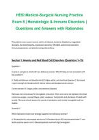 HESI Medical-Surgical Nursing Practice Exam 8&colon; Hematologic & Immune Disorders &ndash; Practice Questions&comma; Answers & Detailed Nursing Rationales &vert; 2026&sol;2027 Study Guide