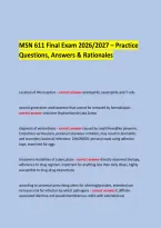 MSN 611 Final Exam 2026&sol;2027 &ndash; Practice Questions&comma; Answers & Rationales &NewLine; &NewLine;