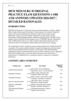 Hesi Med-Surg Ii Original &NewLine;Practice Exam &lbrack;Questions 1-100&rsqb; &NewLine;And Answers Updated 2026&sol;2027 &vert; &NewLine;Detailed Rationales &NewLine;