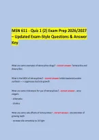  &NewLine; &NewLine;MSN 611 - Quiz 1 &lpar;2&rpar; Exam Prep 2026&sol;2027 &NewLine;&ndash; Updated Exam-Style Questions & Answer Key &NewLine;