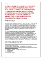 International Financial Management &NewLine;Test Bank For 10Th Edition By Cheol &NewLine;Eun&comma; Bruce G&period; Resnick & Tuugi Chuluun &NewLine;Complete Chapters 1-16&vert; A&plus; Answers &NewLine;&lbrack;Question 1-100&rsqb; And Answers Updated &NewLine;2026&sol;2027 &vert; 100&percnt; Verified &vert; Detailed &NewLine;Rationales &ndash; Pass Guarant