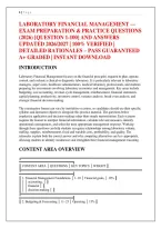 Laboratory Financial Management &mdash; Exam Preparation & Practice Questions &NewLine;&lpar;2026&rpar; &lbrack;Question 1-100&rsqb; And Answers &NewLine;Updated 2026&sol;2027 &vert; 100&percnt; Verified &vert; &NewLine;Detailed Rationales &ndash; Pass Guaranteed &NewLine;A&plus; Graded &vert; Instant Download &NewLine;