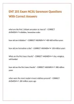 ENT 201 Exam NCSU Sorenson Questions With Correct Answers 