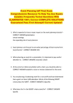 Event Planning IAP Final Exam  &NewLine;Comprehensive Resource To Help You Ace Exams &NewLine;Includes Frequently Tested Questions With &NewLine;ELABORATED 100&percnt; Correct COMPLETE SOLUTIONS  &NewLine;Guaranteed Pass First Attempt&excl;&excl; Current Update&excl;&excl; 