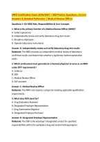 MRO Certification Exam 2026&sol;2027 &vert; 300 Practice Questions&comma; Correct &NewLine;Answers & Detailed Rationales &vert; Medical Review Officer 