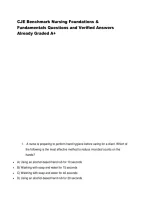 CJE Benchmark Nursing Foundations & Fundamentals Questions and Verified Answers Already Graded A&plus;