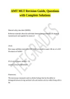 AMT MLT Revision Guide&comma; Questions with Complete Solutions