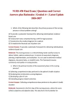 NURS 450 Final Exam &vert; Questions and Correct Answers plus Rationales &vert; Graded A&plus; &vert; Latest Update 2026-2027 
