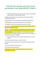 NURS 450 Exam 2 &vert; Questions and Correct Answers plus Rationales &vert; Graded A&plus; &vert; Latest Update 2026-2027 