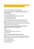 MRO Certification Exam 2026&sol;2027 &vert; 300 Practice Questions&comma; Correct &NewLine;Answers & Detailed Rationales &vert; Medical Review Officer 