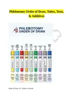 Phlebotomy Order of Draw&comma; Tubes&comma; Tests&comma; & Additives