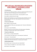 Mdc Iii Exam 1 &lpar;Rasmussen&rpar; Questions And Correct Answers&vert; Latest Update