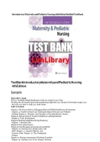 Full Test Bank For Introductory Maternity And Pediatric Nursing 4Th Edition Hatfield Chapter 1-42&vert; Complete Guide A&plus;&vert;Verified&NewLine;