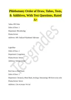 Phlebotomy Order of Draw&comma; Tubes&comma; Tests&comma; & Additives&comma; With Test Questions&comma; Rated A&plus;
