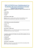 MDC II &lpar;NUR2392&rpar; Exam 3 Multidimensional Care II&colon; Questions with Answers&vert; Rasmussen University&vert; Updated&vert; Pass Guaranteed