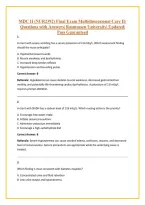 MDC II &lpar;NUR2392&rpar; Final Exam Multidimensional Care II&colon; Questions with Answers&vert; Rasmussen University&vert; Updated&vert; Pass Guaranteed