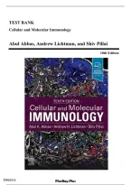 Test Bank  &ndash; Cellular and Molecular Immunology &lpar;10th Edition&rpar;&NewLine;By Abul K&period; Abbas&comma; Andrew H&period; Lichtman & Shiv Pillai &vert; All Chapters Covered &vert; Rated A&plus; &vert; Latest Edition