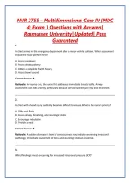 NUR 2755 &ndash; Multidimensional Care IV &lpar;MDC 4&rpar; Exam 1 Questions with Answers&vert; Rasmussen University&vert; Updated&vert; Pass Guaranteed