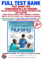 Test bank for Fundamentals of Nursing&colon; The Art and Science of Person-Centered Care&comma; 10th Edition &mdash; Taylor&comma; Lynn & Bartlett All 7 units in 47 chapters  &mdash; ISBN of textbook&colon; 9781975168155&period; &vert; latest update 2026&sol;2027