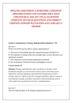 Mng3702 Assignment 2 Semester 2 Strategic Implementation And Control Iiib Latest Updated Real 2026-2027 Final Exam With Complete Detailed Questions And Correct Verified Answers Plus Rationales Already A&plus; Graded