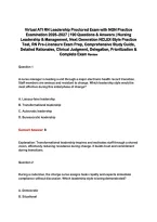 Virtual ATI RN Leadership Proctored Exam with NGN Practice&NewLine;Examination 2026&ndash;2027 &vert; 190 Questions & Answers &vert; Nursing&NewLine;Leadership & Management&comma; Next Generation NCLEX-Style Practice&NewLine;Test&comma; RN Pre-Licensure Exam Prep&comma; Comprehensive Study Guide&comma;&NewLine;Detailed Ra