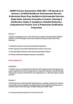CHESP Practice Examination 2026&ndash;2027 &vert; 190 Questions &&NewLine;Answers &vert; Certified Healthcare Environmental Services&NewLine;Professional Exam Prep&comma; Healthcare Environmental Services&NewLine;Study Guide&comma; Infection Prevention & Control&comma; Cleaning &&NewLine;Disinfection&comma; Safety & Compl
