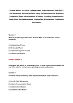 Frontier Airlines Pre-Arrival Flight Attendant Prep Examination 2026&ndash;2027 &vert;&NewLine;190 Questions & Answers &vert; Aviation Safety&comma; Customer Service & Regulatory&NewLine;Compliance&comma; Flight Attendant Hiring & Training Exam Prep&comma; Comprehensive&NewLine;Study Guide&comma; Detailed Rationale