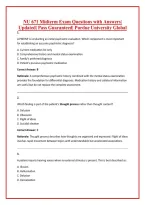NU 671 Midterm Exam Questions with Answers&vert; Updated&vert; Pass Guaranteed&vert; Purdue University Global