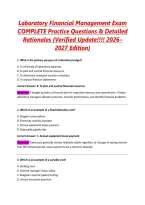Laboratory Financial Management Exam COMPLETE Practice Questions & Detailed Rationales &lpar;Verified Update&excl;&excl;&excl;&excl; 2026&ndash;2027 Edition&rpar;
