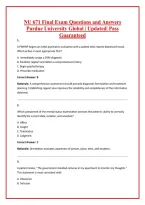 NU 671 Final Exam Questions and Answers Purdue University Global &vert; Updated&vert; Pass Guaranteed