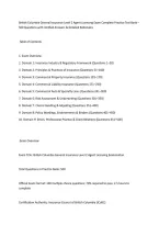 British Columbia General Insurance Level 2 Agent Licensing Exam Complete Practice Test Bank &ndash; &NewLine;500 Questions with Verified Answers & Detailed Rationales &NewLine;Table of Contents &NewLine;1&period; Exam Overview &NewLine;2&period; Domain 1&colon; Insurance Industry & Regulatory Framework &lpar;Ques